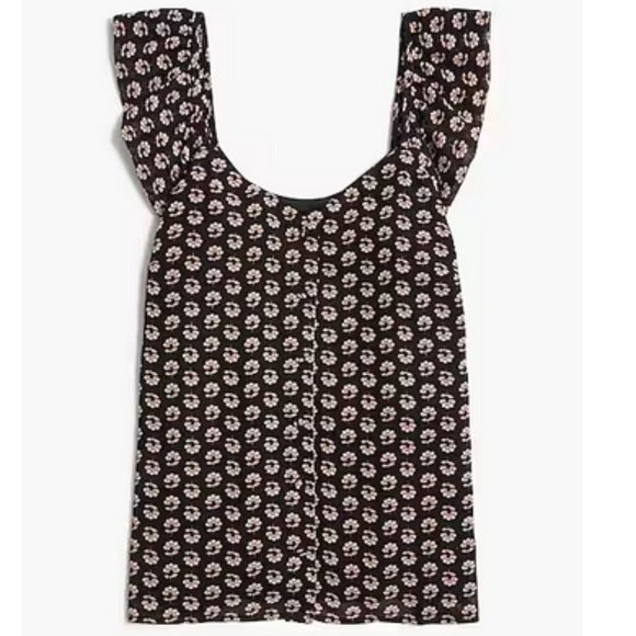 J. Crew Factory Sleeveless button-up ruffle top Size 20 - Picture 2 of 5